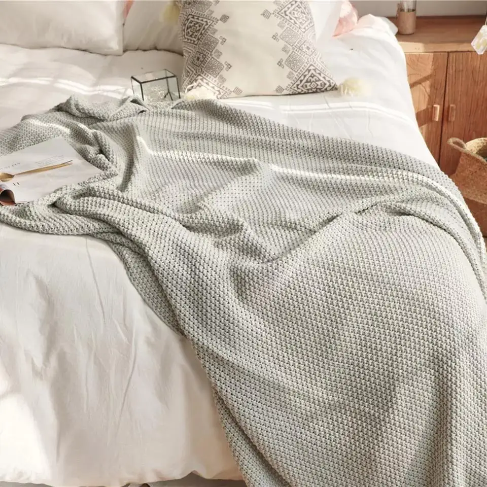 Высокое качество, оптовая продажа, супермягкое Хлопковое трикотажное одеяло для детей и взрослых, 59 Х70 дюймов