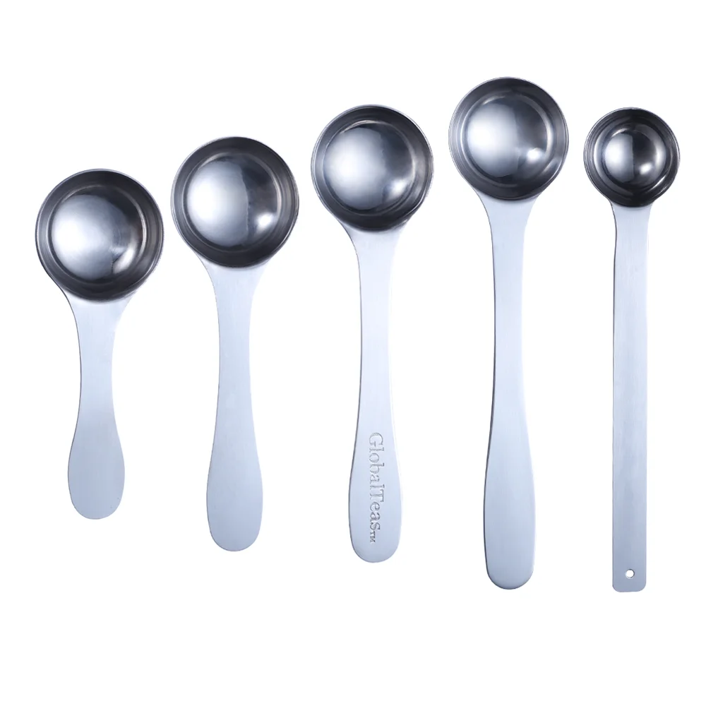 Wholesale custom 5ml 10ml metal stainless steel matcha scoop measuring spoons measuring teaspoon set