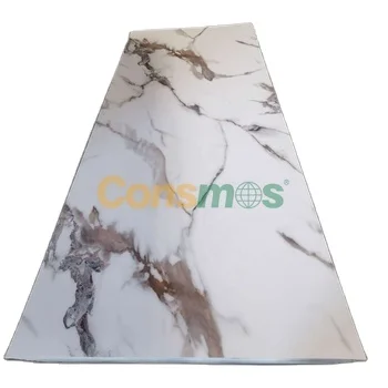 Consmos Eco-Friendly PVC Decorative Wall Panel Bamboo Fiber Wood Veneer Cladding Ceiling