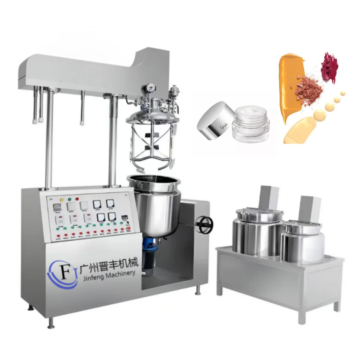 Jinfeng Hot Seller High Quality Hydraulic Lifting Vacuum Emulsifier Mixer For Cosmetics Market