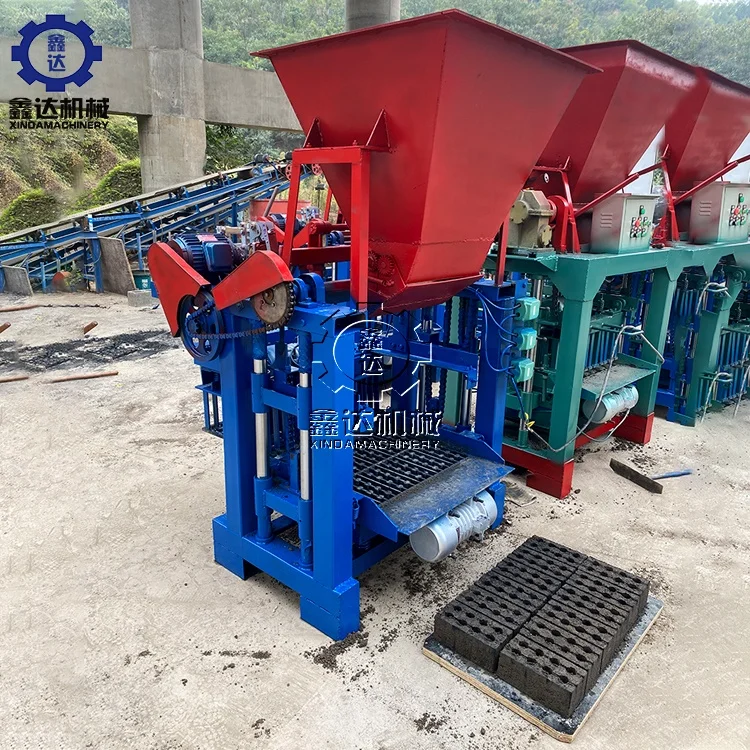 Semi-automatic Hydraulic Press QMJ4-35B Fixed Cement Hollow Concrete Paving Interlock Block molding Brick Making Machine price