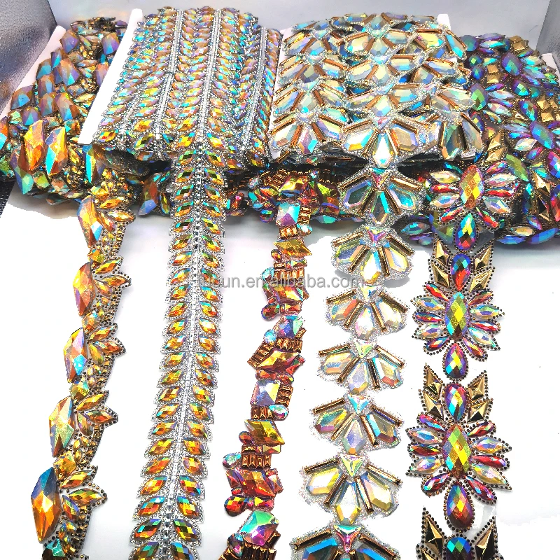 Customize Designs Different Types Diamond Trimming Rhinestones For Iron On Clothing Vincy Mas Carnival Accessories