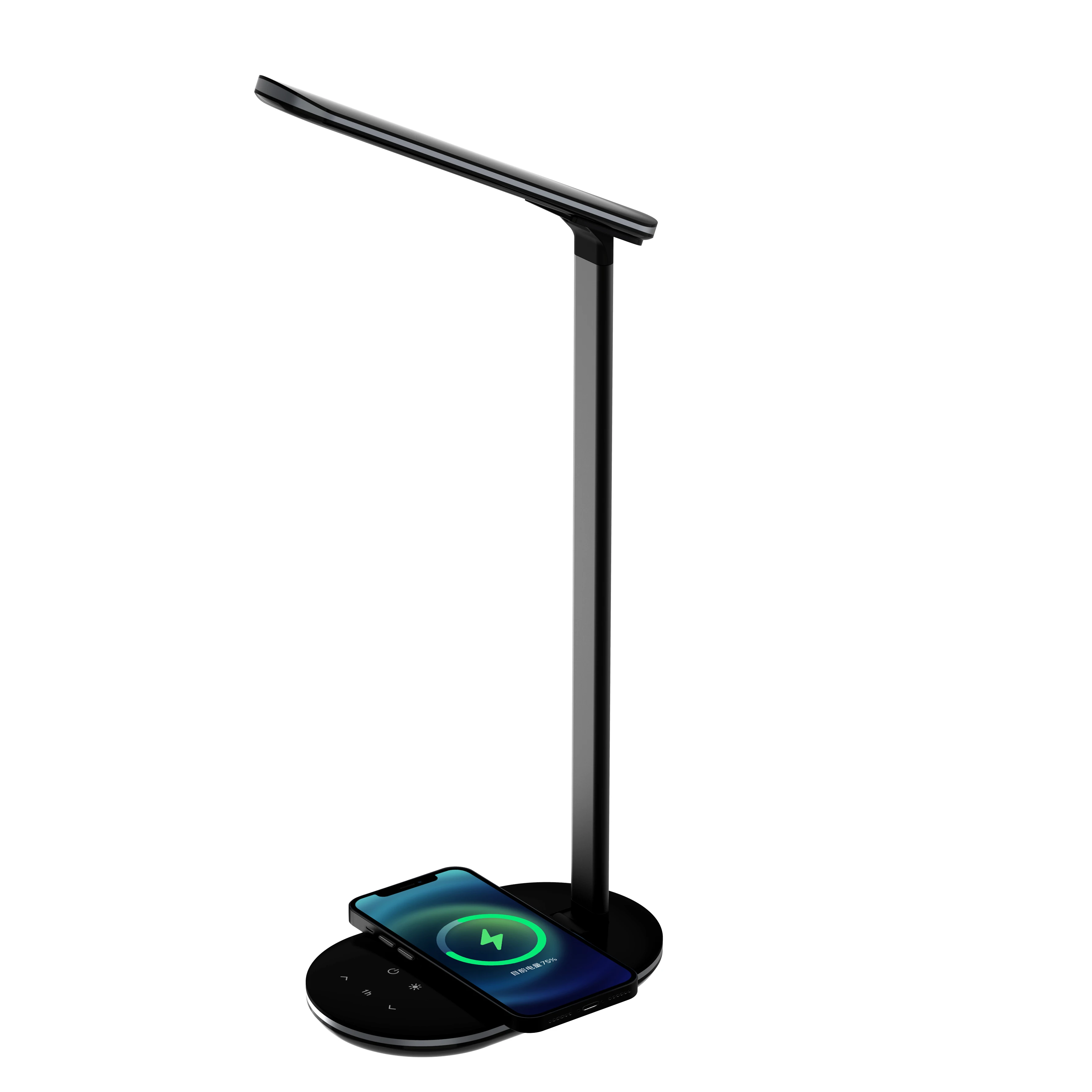
Multifunctional Phone Fast Wireless Charger LED Desk Lamp USB Charging Port Dimmable Table Lamp 