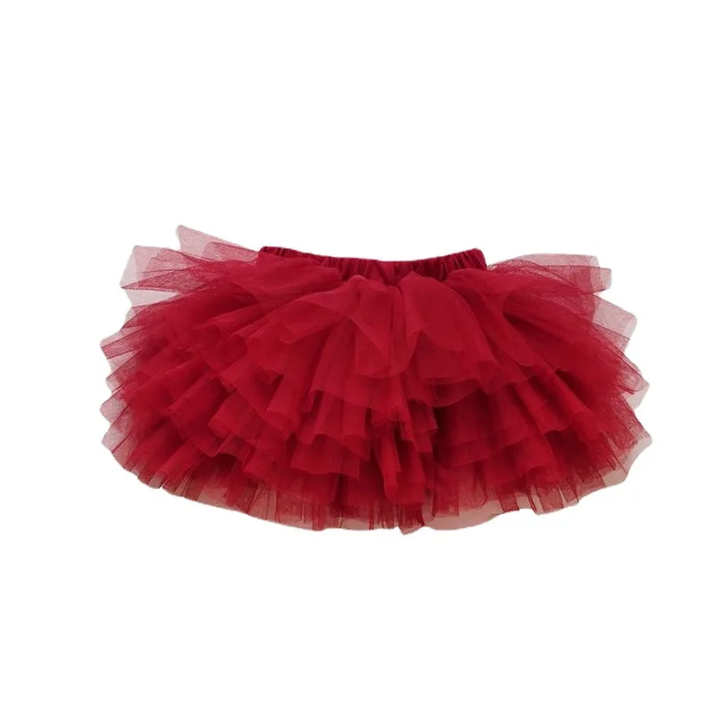 Summer Ball Gown Kids Clothes Colorful dress Six Layers Tulle dance Skirt Toddler girls puffy tutu dresses for girls
