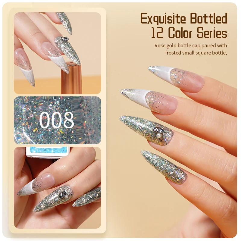 R S Nail Oem Wholesales Semipermanent Colorful Glitter 3 Step Gel Nail Painting Gel Color Uv Lamp Led Nails Function Gel Polish