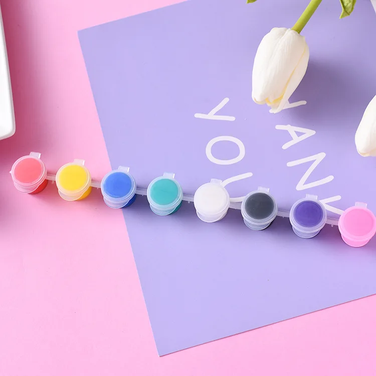 2ml 3ml 8/16 Colors Non Toxic Acrylic Paint Set With Paint Brush