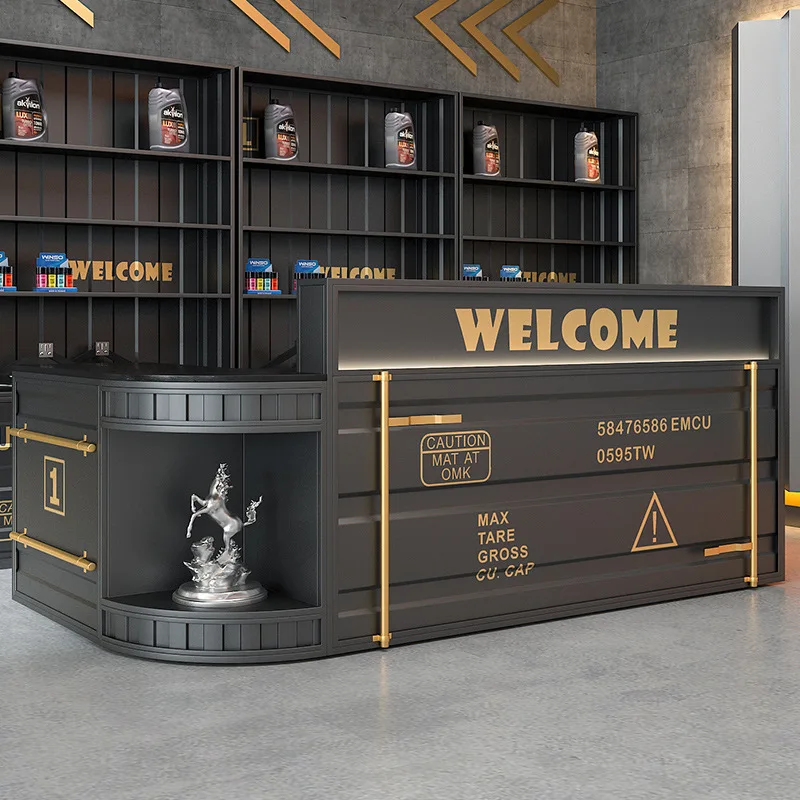 Ekintop Custom Bar Counter Design Idea L Shape Metal Commercial Restaurant Nightclub Bar Counter