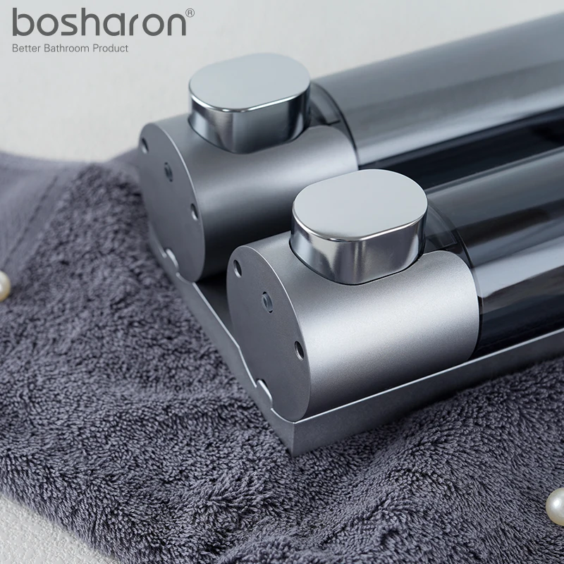 Manual Abs Plastic Soap Dispenser Wall Mounted Shampoo Hotel Double Abs Plastic Liquid Soap Dispenser Wall Shampoo Dispenser