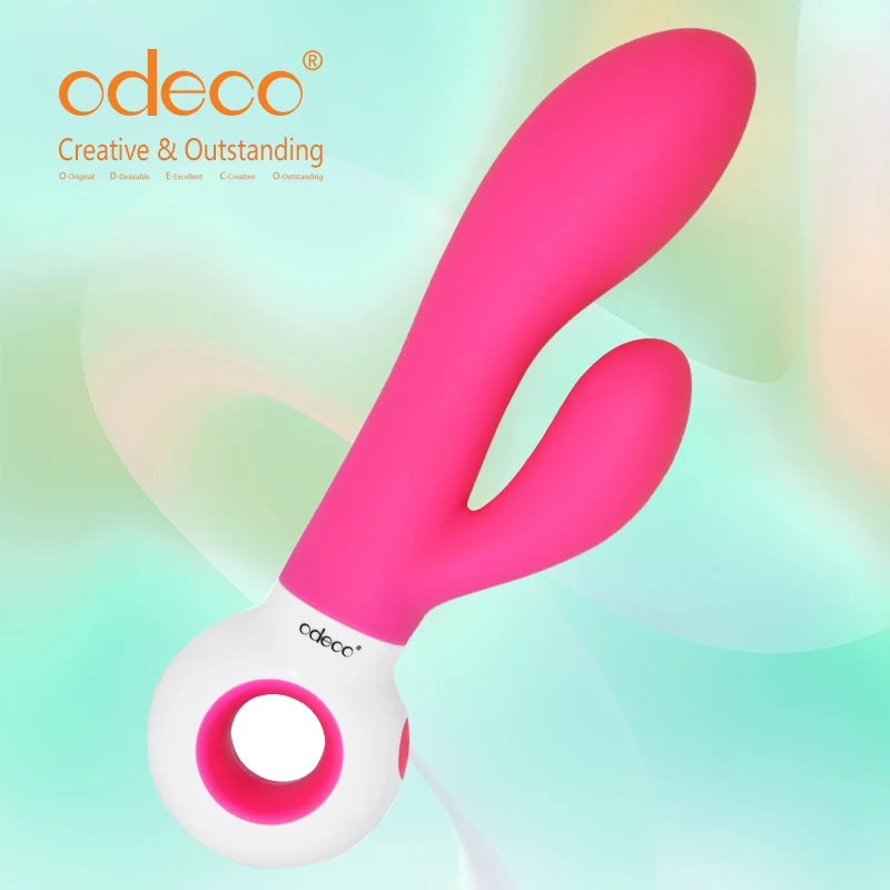 Odeco Silicone Rechargeable Finger Motion Clitoris Double Motors Rabbit Vibrators for Women