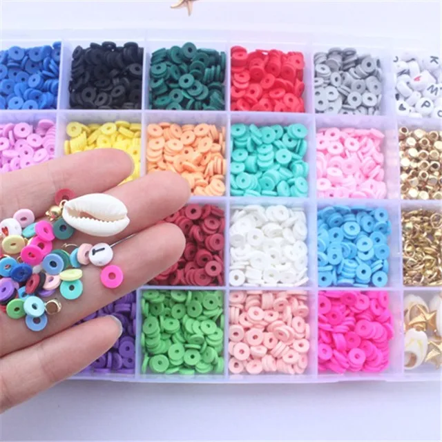 24 Gauge Pottery Bead 6mm Chip Box Color Round Bohemian Bracelet Necklace Accessory Accessories DIY Pottery Slice Hand String Ga