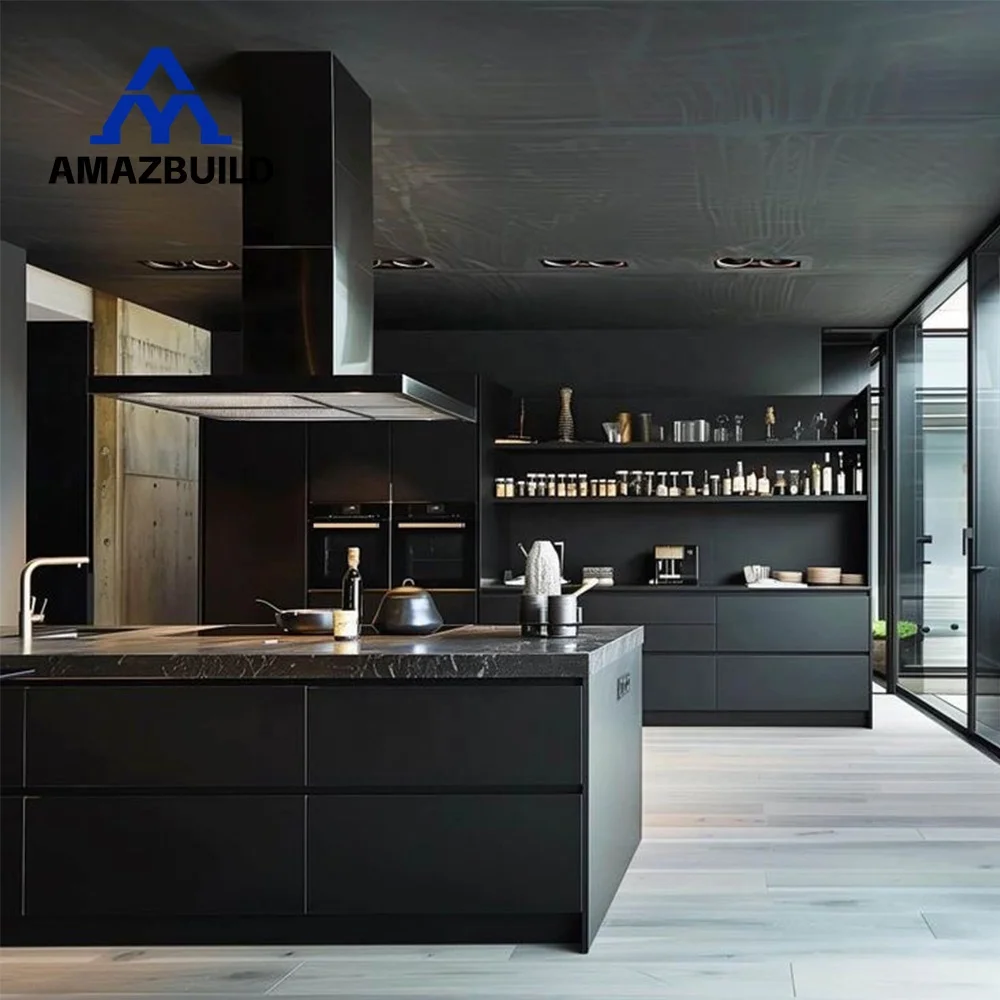 AMAZBUILD мягкий закрывающийся кухонный набор мебельный шкаф для кухни