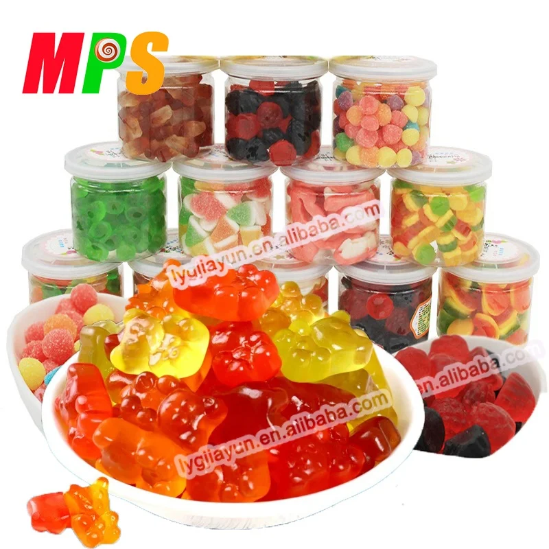 Colorful mini bear cartoon shaped oil coated gummies gummy chewy fruit candy