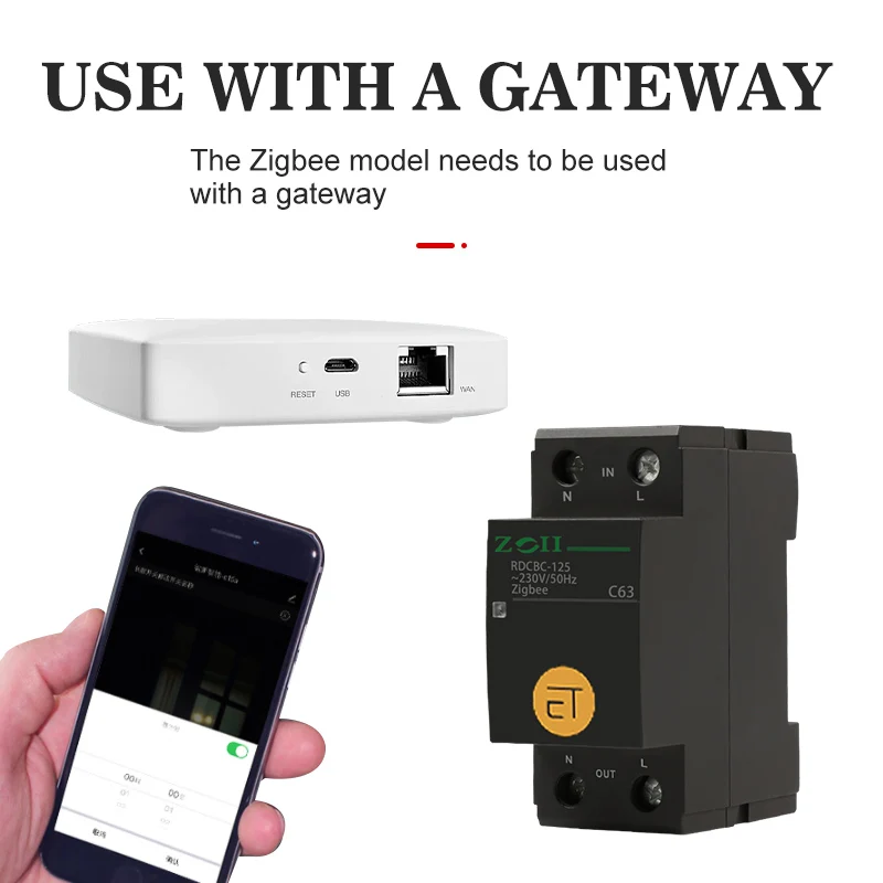 ZOII Электрический высококачественный умный автоматический выключатель Zigbee с дистанционным управлением от tuya дом реле типа
