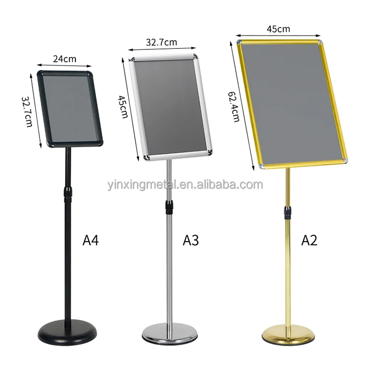 
Adjustable Commercial Floor Stand Metal Sign Board Stand Display Holder Advertising Poster Sign Display Stand 