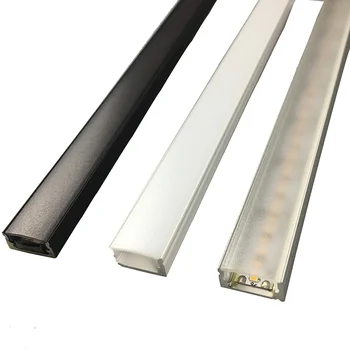 Hot sale small size 17mm U shape black led profile channel  with SMD2835 led strip for kitchen cabinet