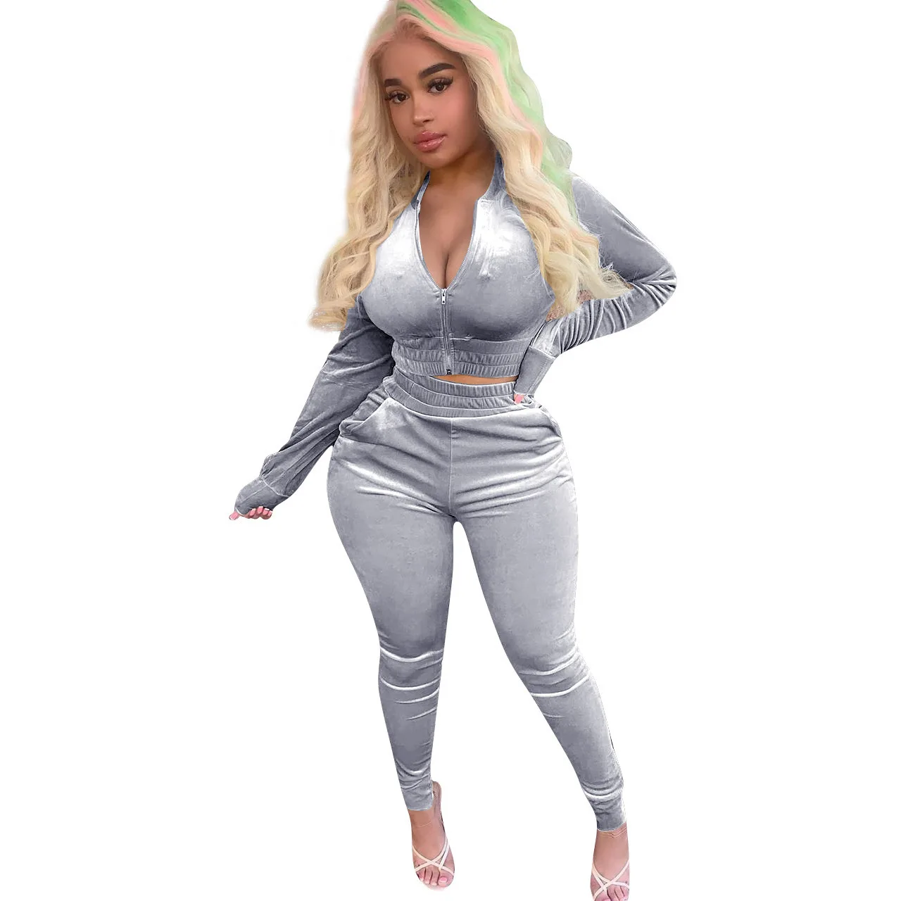 Women sets 2 piece trendy-clothing streetwear loungewear sets womens clothing two piece wholesale clothing vendo