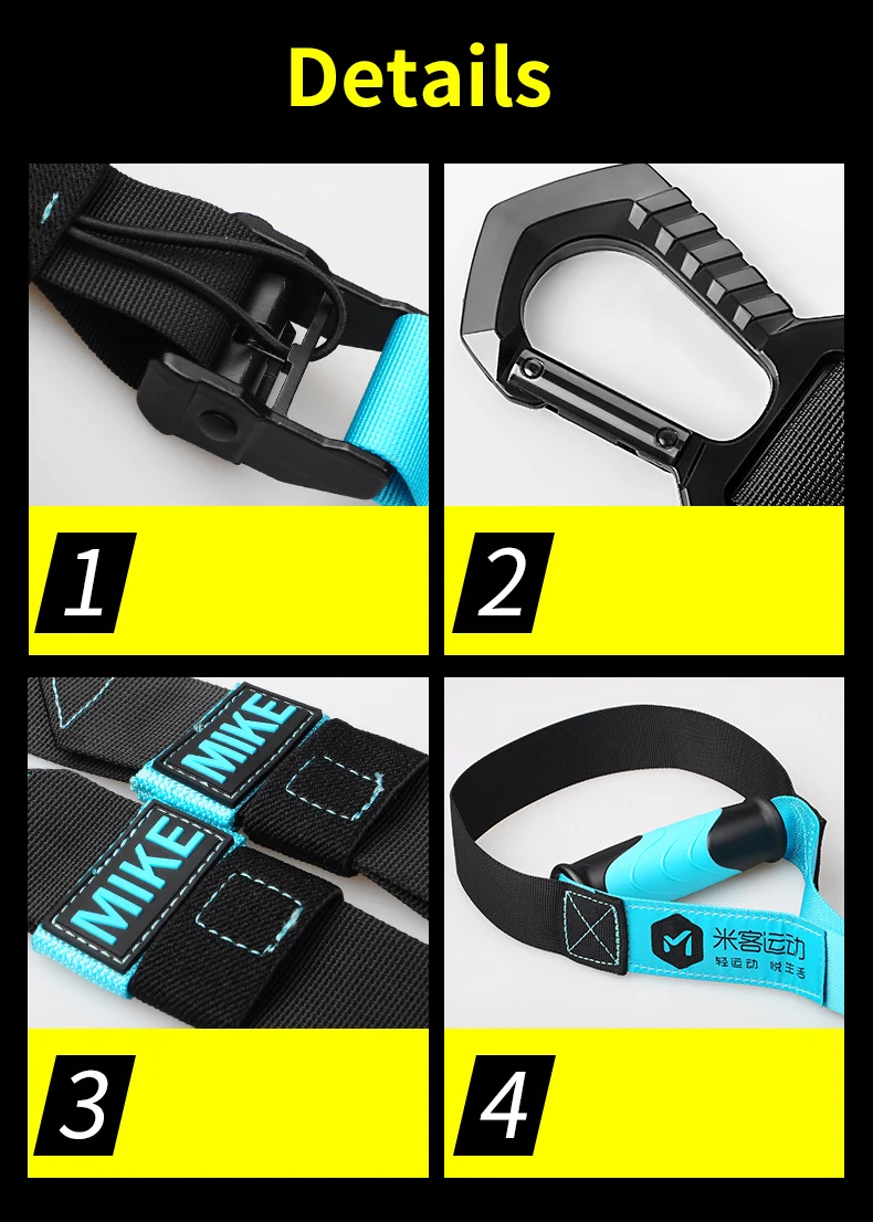 1100lb/500kg Fitness Kit Sling Trainer Hanging Training Belt  Exercise Home Workout Suspension Straps