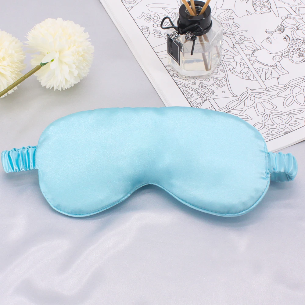 2022 new Cheap  luxury black travel soft cooling custom silky silk satin sleep eye mask