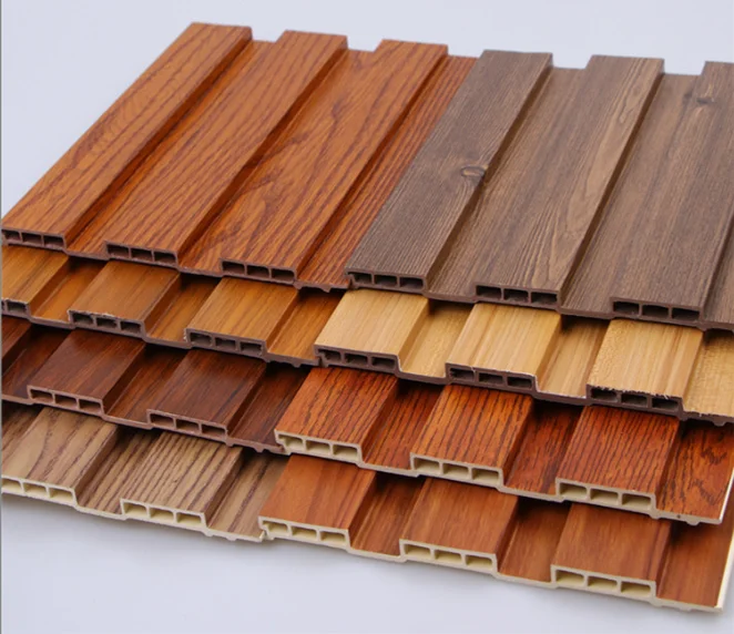 PVC wood composite WPC Fluted Wall Panels interior decorative Board WPC wall Cladding WPC wall panel for house decor hot sale