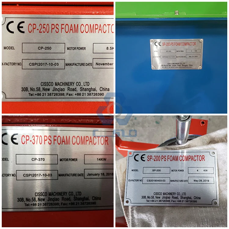 Low-energy Consumption EPE EPS Plastic Foam Cold Press Crushing Recycling Compactor Machine