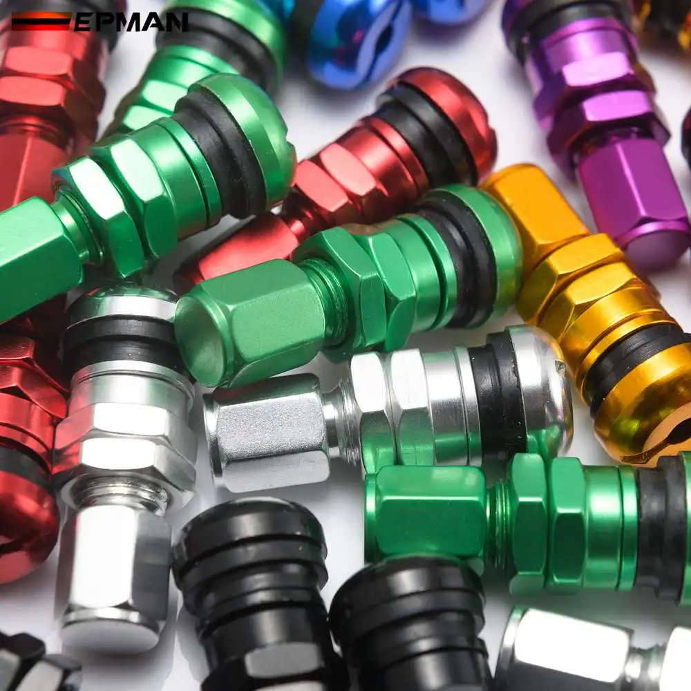 EPMAN 4Pcs Universal Metal Car Motorcycle Theftproof Aluminium Car Wheel Tires Valves Tyre Stem Air Caps Airtight Cove EPQMZ06