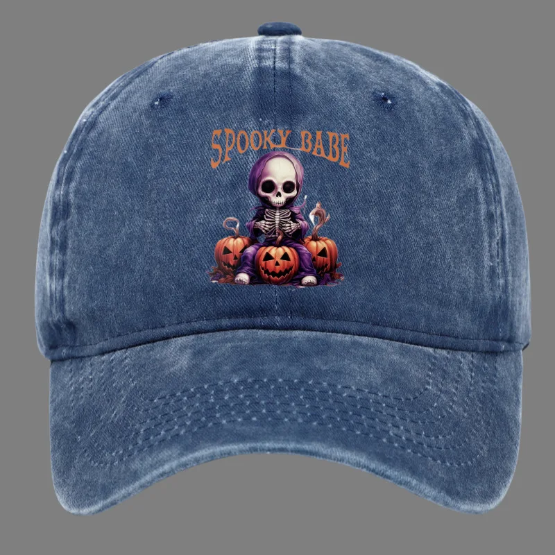Halloween Decorations Trick or Treat Magical Wizard Witch Ghost Skull Pumpkin Lamp Baseball Dad Caps With Spooky Design Hats