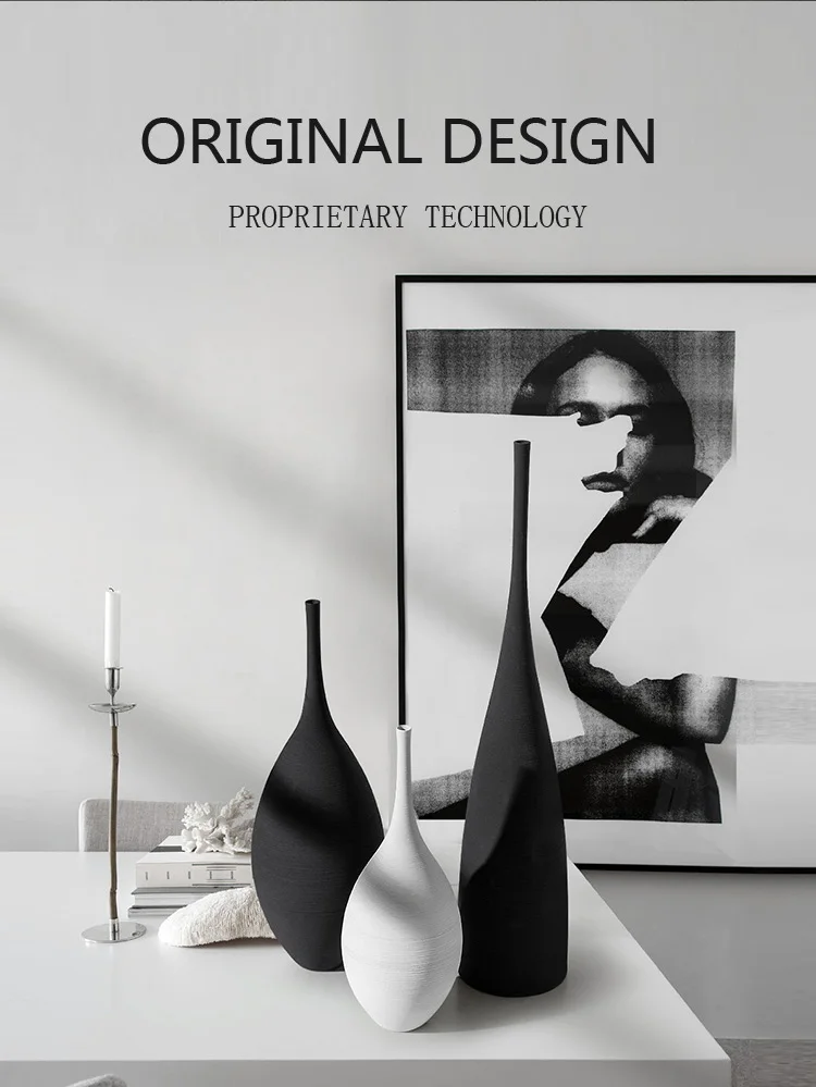 Tall Flower Vases for Living Room Decorations,Modern White Ceramic Vases for Home Decor Shelf
