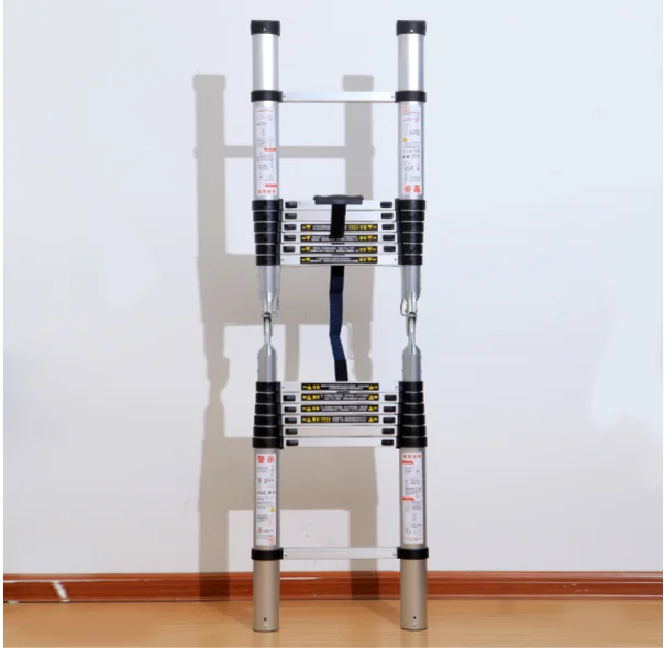 Hot selling aluminum multifunctional folding extension with hinge telescopic ladder 8m