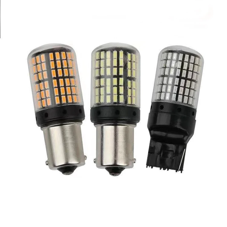 Поворотный сигнал T20 7440 W21W светодиодные лампы 3014 144smd светодиодная CAN-шина без ошибок 1156 BA15S P21W BAU15S PY21W Светодиодная лампа