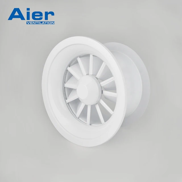 Aier вентиляционное оборудование алюминиевый круглый регулируемый потолочный круговой водоворот реактивный диффузор для Hvac в аэропорту