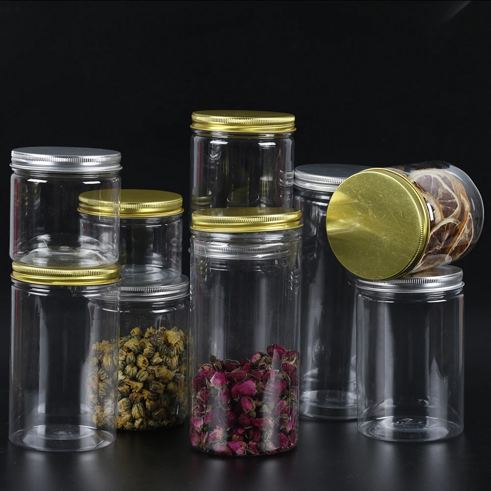 Customized capacity airtight plastic jar to store dried fruit food jam pickle jar with plastic lid