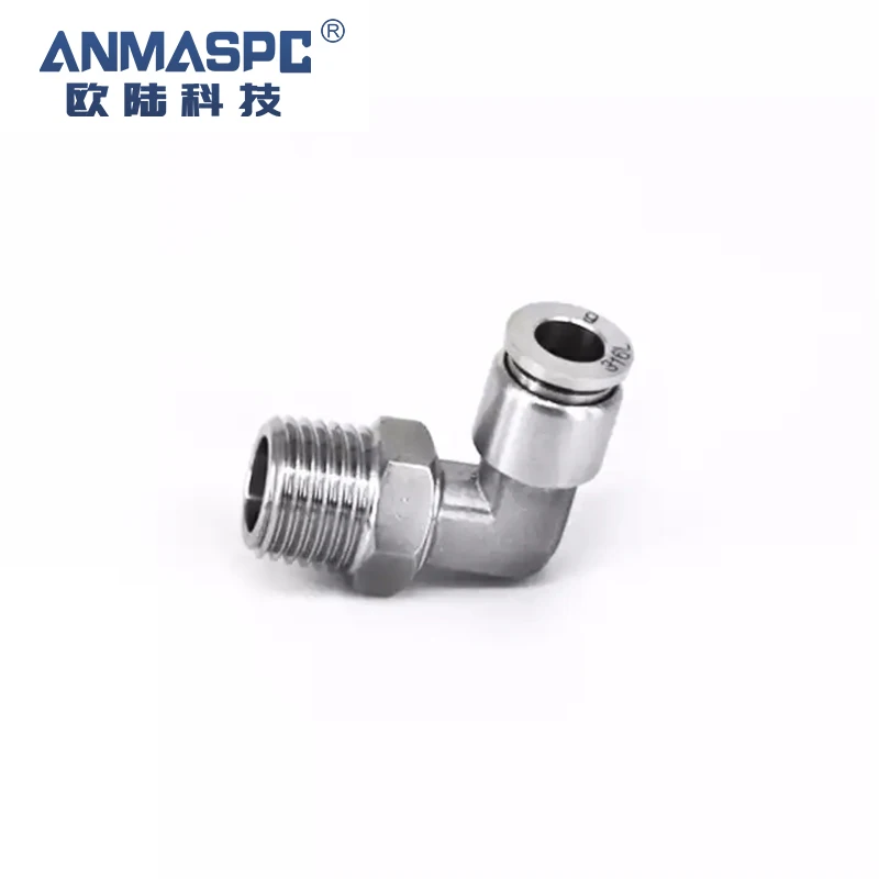 Factory Direct Sale L Type Metal Stainless Steel Hexagan Adapter With Thread Pneumatic Coupling Fitting
