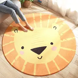 Hot Sales Super Fluffy Comfortable Round Game Rug Animal Cartoon Print Mat for Kids Room