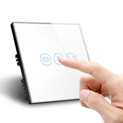 EU/US Standard Wall Touch Control Curtain Switch Work with Google/Alexa for Electric Curtain