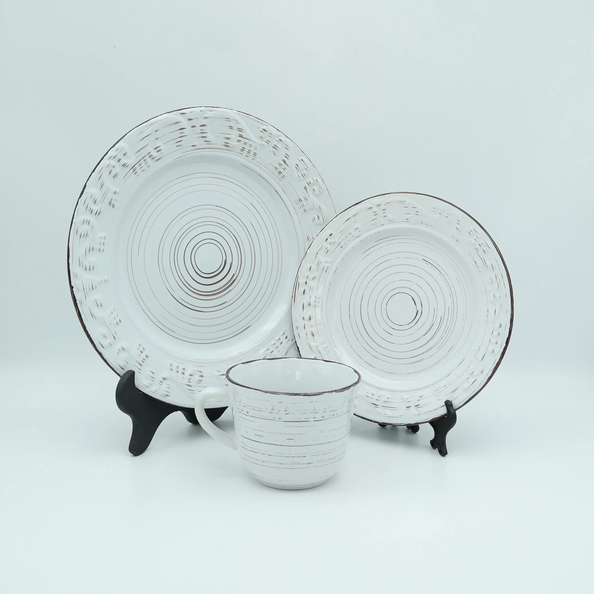 Wholesale tableware good stoneware custom logo pattern ceramic dinnerware porcelain dinner set