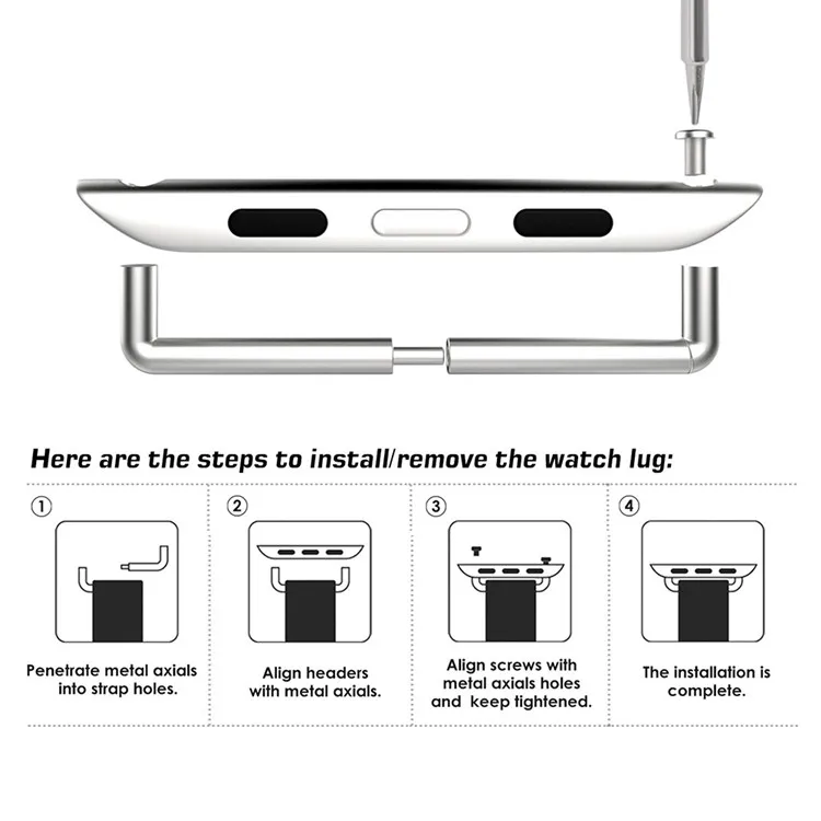Classical 316 Stainless Steel Watch Band Adapter Connector Wholesale 38mm 42mm Series 7 8 9 for Apple