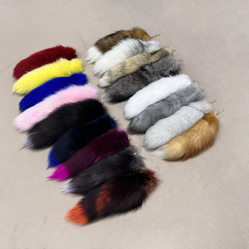 Wholesale Large Size Foxtail Fluffy Cheap Fox Fur Tail For Decoration Real Fox Tails