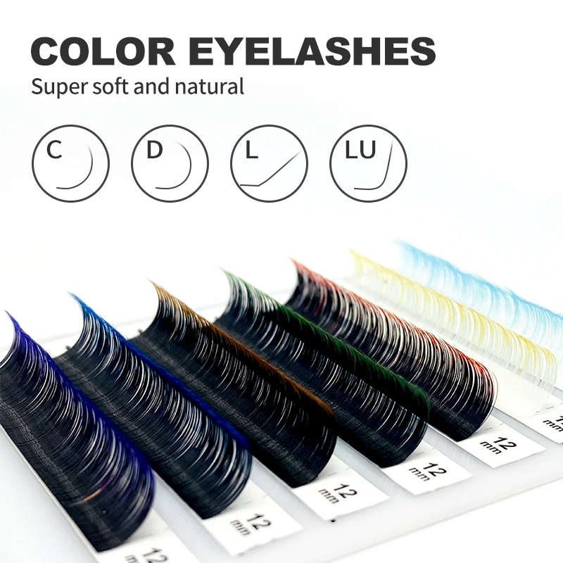OEM Custom Logo Ombre Eyelash Extension PBT Material Individual Volume Mink Ombre Color Lashes Wholesale