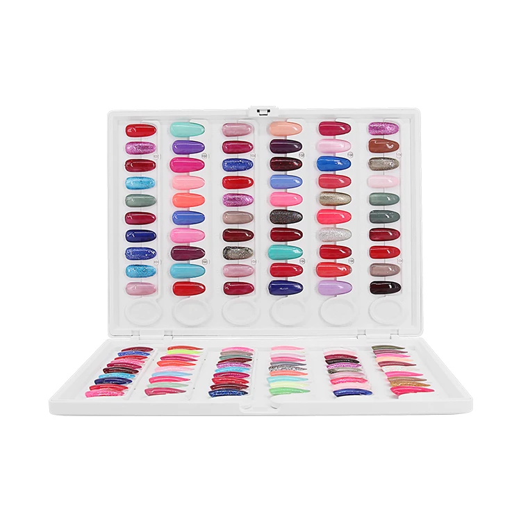 New Nail Art Color Chart Display Showing Shelf False Nails Gel Polish Card Book 120 Colors
