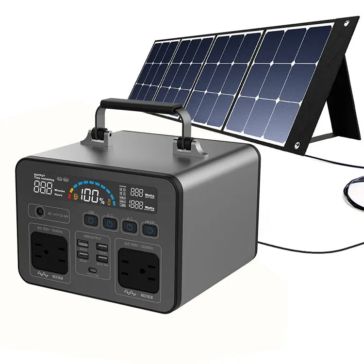 Charge portable power station Vehicle grade lithium battery 700W waterproof Solar