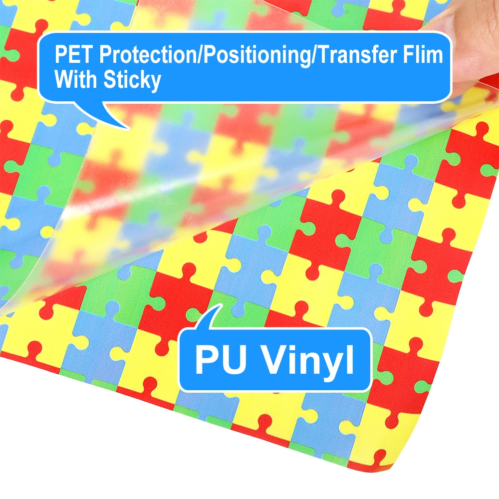 20inx50Yard Different Designs irregular grid puzzle printable pu flex heat transfer film iron on vinyl for cricut