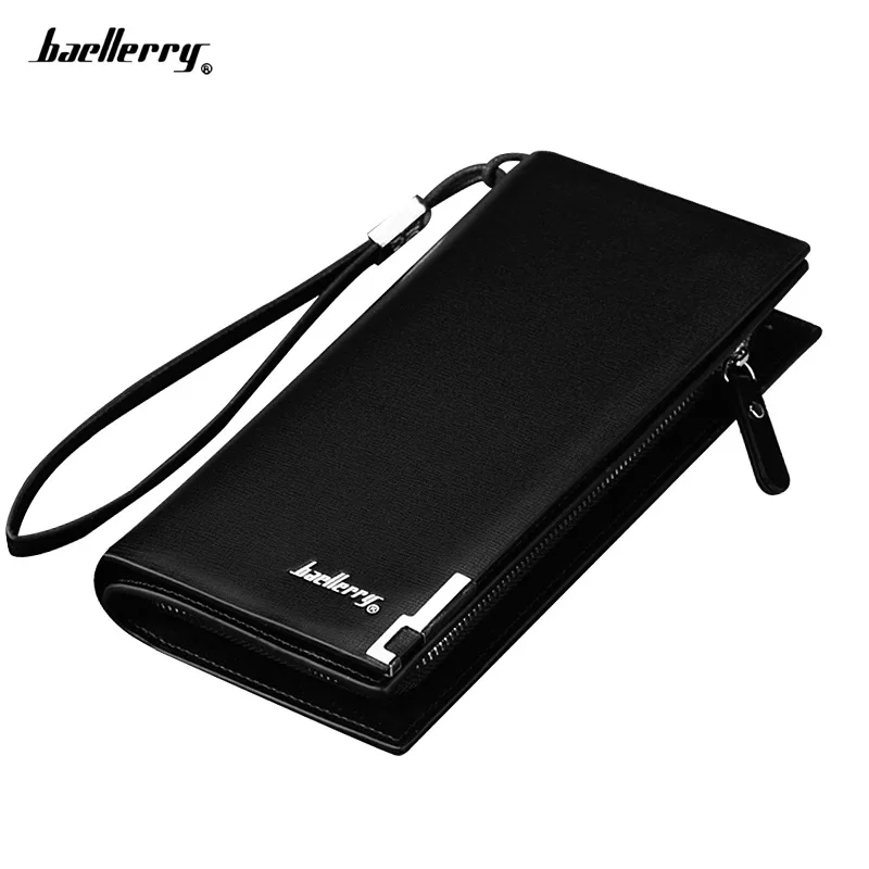 Wholesale popular black and brown long wallet Baellerry Brand newest  designer wallet Fast delivery RTS PU wallets leather men