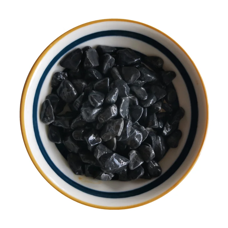 Black color mexican beach polished landscaping river pebbles for garden path