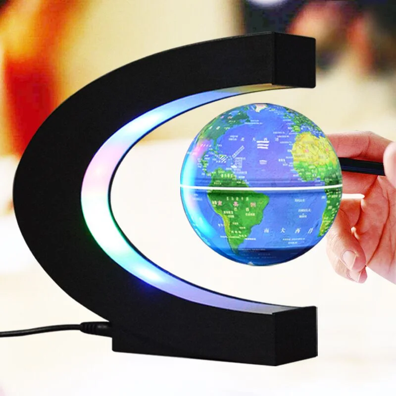 illuminated Magnetic Rotating Globe World Map Art Cadre