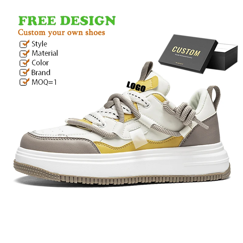 Customized Fashion Fitness zapatillas deportivas de hombre walking shoe Custom Metal Logo for Shoe Chunky Skateboard Sneakers