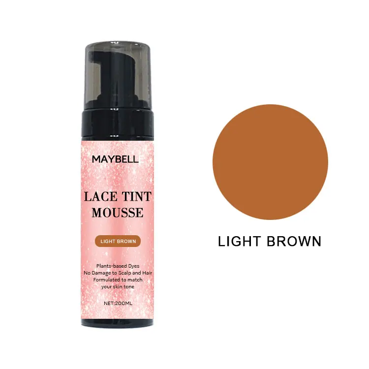 Low MOQ Private Label Lace Tint Spray Mousse Hair Lace Tint Mousse Light Medium Dark Brown Color Lace Tint Mousse