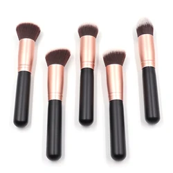 Makeup Brushes Private Label Black Gold Aluminum Tube Cosmetic Brush