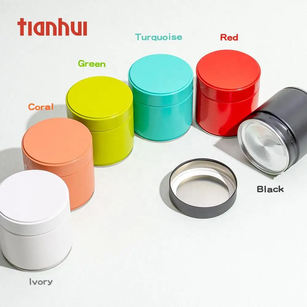 Tianhui Small Tin Cans with Fully Airtight Double Lids Packaging for Patural Herb Supplements in the Form of Powder Tea Tin