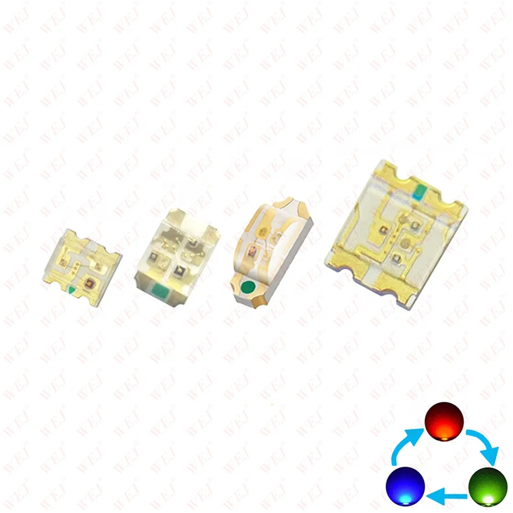 Full color 0603 0805 1204 1206 RGB LED CHIP 4 Pins 6 Pins White face Black Face 3528 3535 5050 SMD RGB LED