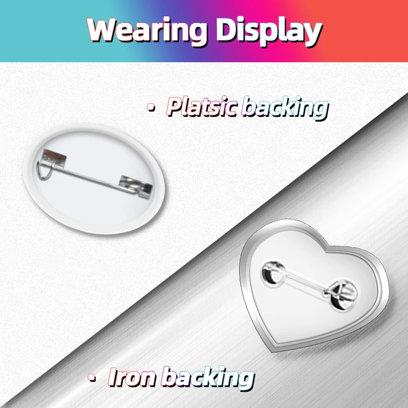 Custom Printed Round Pin Back Button Badge PVC Plastic OPP Bag Party Decoration Resin Plastic 2 Holesshirt Button Custom Desgin